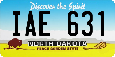 ND license plate IAE631