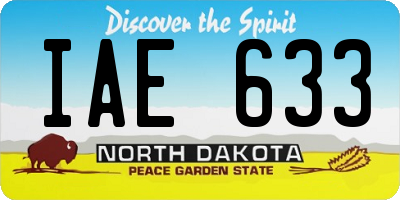 ND license plate IAE633