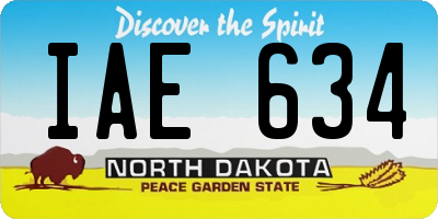 ND license plate IAE634