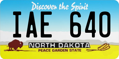 ND license plate IAE640