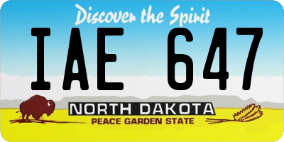 ND license plate IAE647