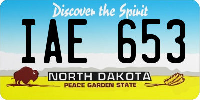 ND license plate IAE653