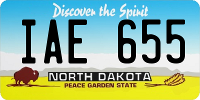 ND license plate IAE655