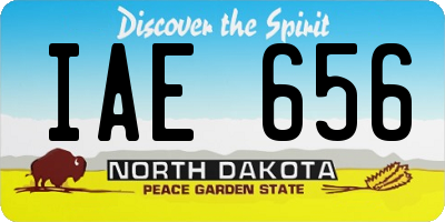 ND license plate IAE656
