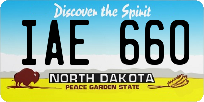 ND license plate IAE660