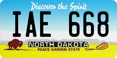 ND license plate IAE668