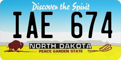 ND license plate IAE674