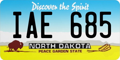 ND license plate IAE685
