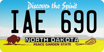 ND license plate IAE690