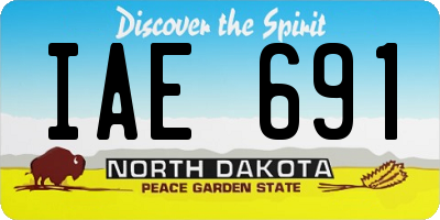 ND license plate IAE691