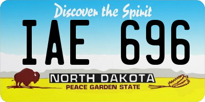 ND license plate IAE696