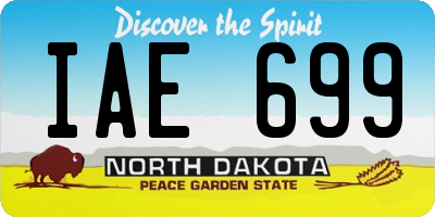 ND license plate IAE699