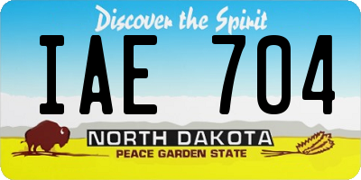 ND license plate IAE704