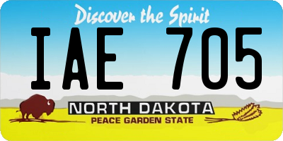 ND license plate IAE705