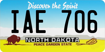 ND license plate IAE706