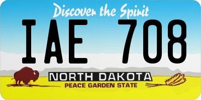 ND license plate IAE708