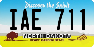 ND license plate IAE711