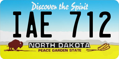 ND license plate IAE712