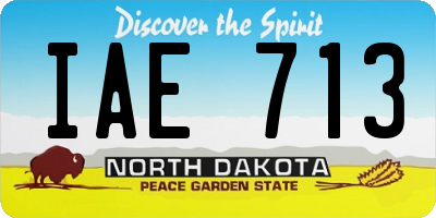 ND license plate IAE713