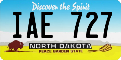 ND license plate IAE727