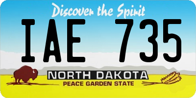 ND license plate IAE735