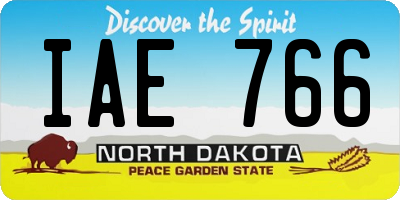 ND license plate IAE766