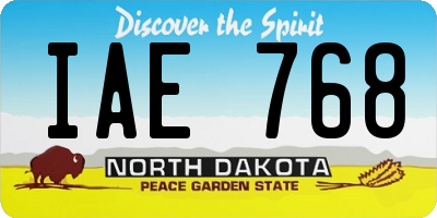 ND license plate IAE768