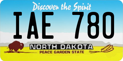 ND license plate IAE780