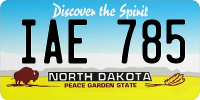 ND license plate IAE785