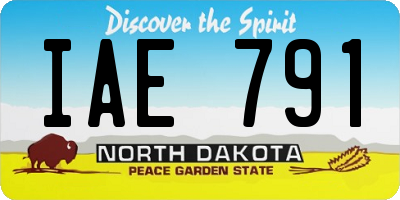 ND license plate IAE791