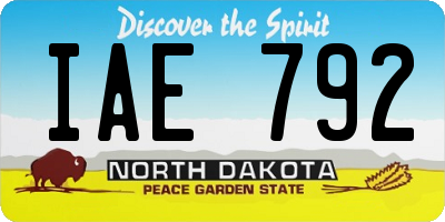 ND license plate IAE792