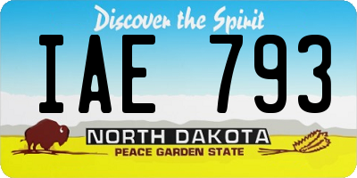 ND license plate IAE793