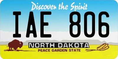 ND license plate IAE806