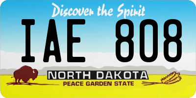 ND license plate IAE808