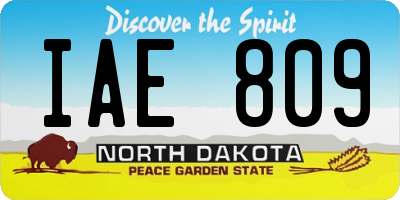 ND license plate IAE809