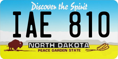 ND license plate IAE810