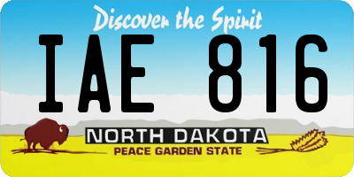 ND license plate IAE816