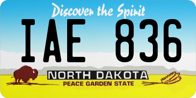 ND license plate IAE836