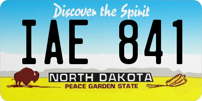 ND license plate IAE841