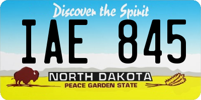 ND license plate IAE845