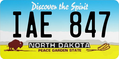 ND license plate IAE847