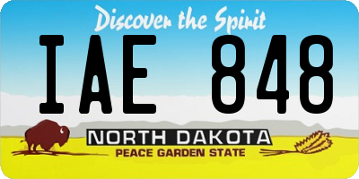ND license plate IAE848