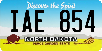 ND license plate IAE854