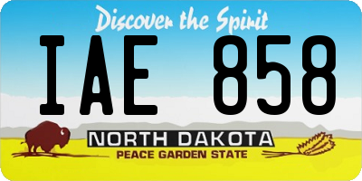 ND license plate IAE858
