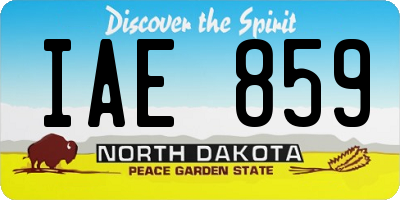 ND license plate IAE859