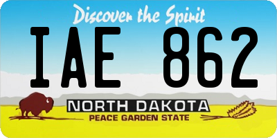 ND license plate IAE862