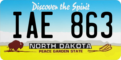 ND license plate IAE863