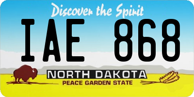 ND license plate IAE868