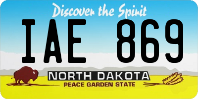 ND license plate IAE869