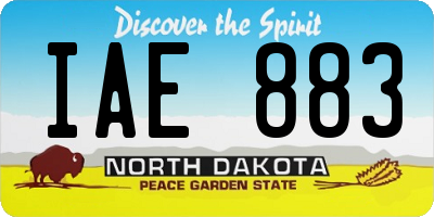 ND license plate IAE883